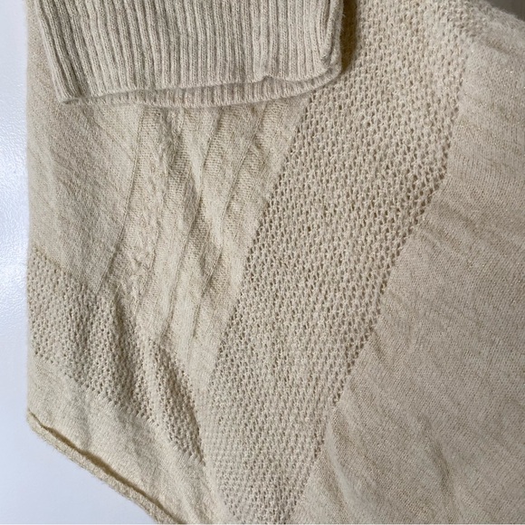 Urban Outfitters Do Everything In Love Neutral Rib Neck Glitter Poncho Sweater - Picture 2 of 6